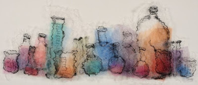 Laboratory II, textile art embroidery by Susanne Gregg