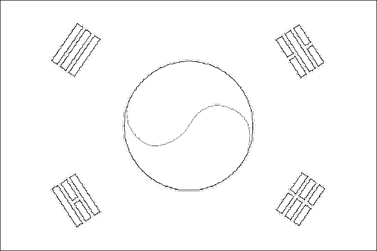bandera de corea del sur para colorear