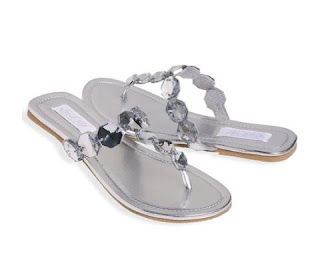 Thong Wedding Sandals with Rhinestones in White or Black $20.00