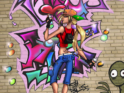 graffiti girl,graffiti alphabet,graffiti spraycan