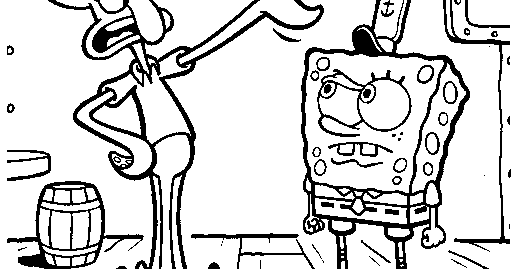 Anger Squidward on Spongebob Coloring Page >> Disney Coloring Pages