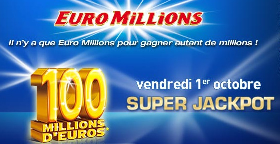 Euromillions : 100 millions d'euros à gagner !