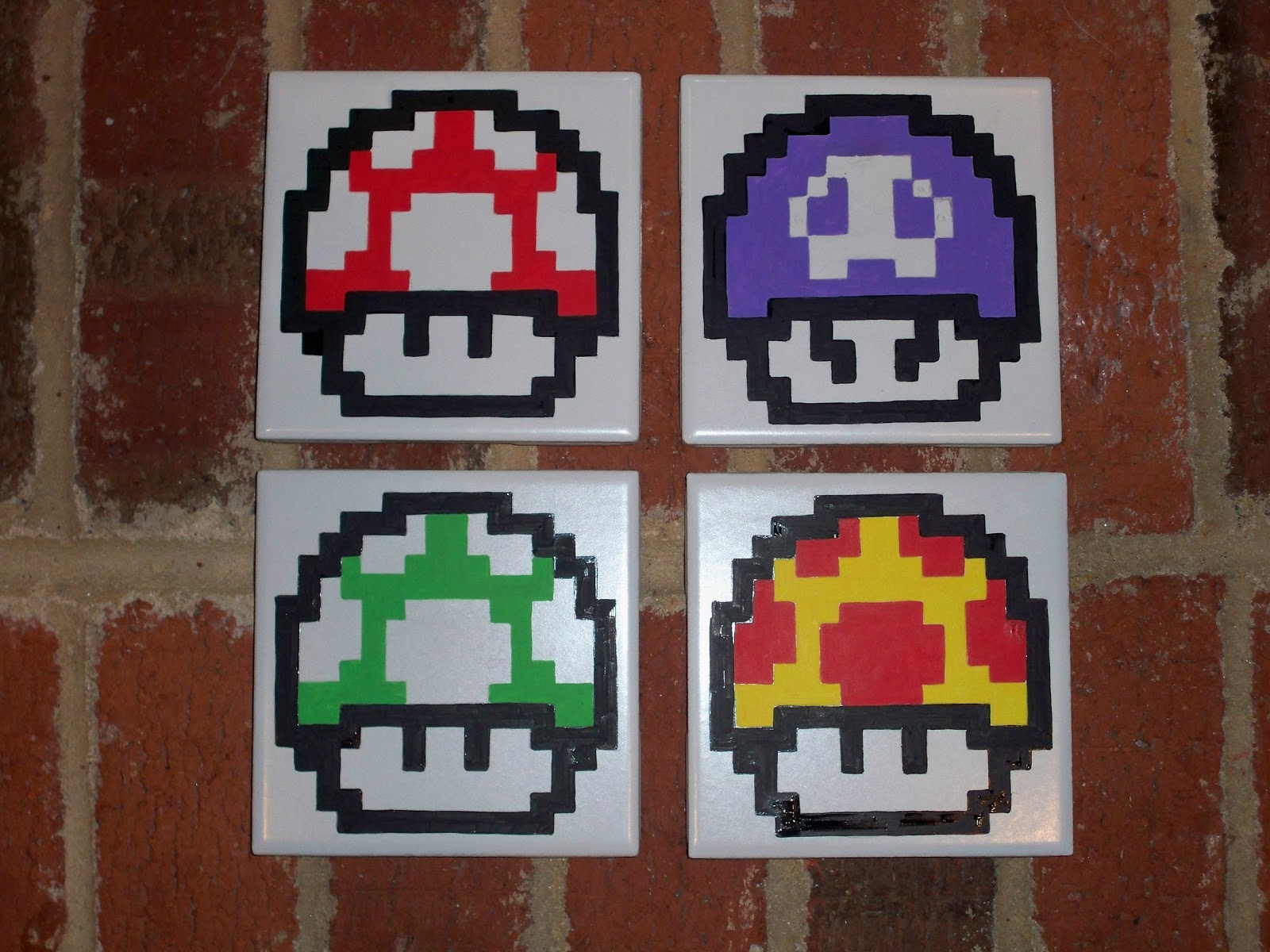 Lord Ozwald's Curious Goods: 8-Bit Mario Mushroom Coasters