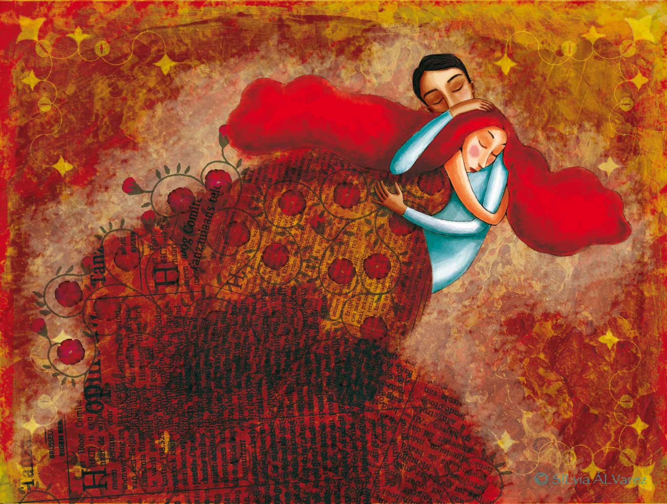 Ilustración Infantil: "VALS DE LOS ENAMORADOS Y UNIDOS