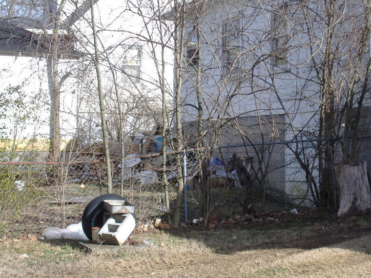 Trash pile in back yard reported to Codes in early February