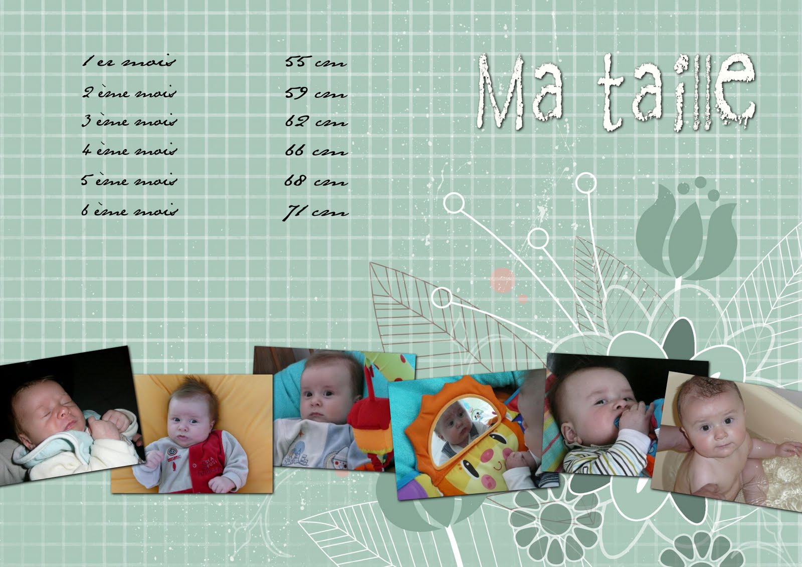 Marylou' Scrap Album naissance templates pages 14 et 15