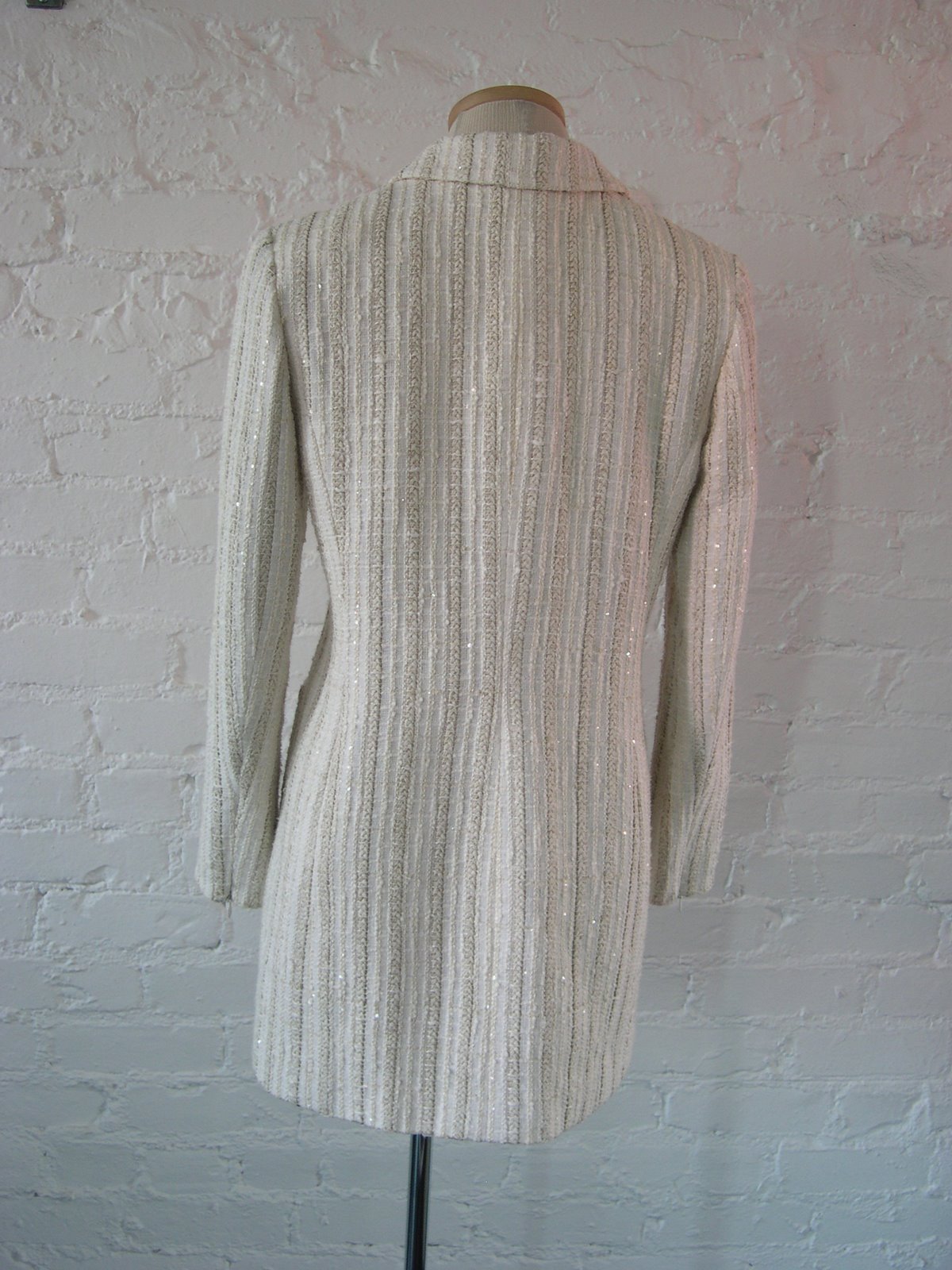 DecadesTwo Chanel Spring 2003 Cream Boucle Jacket with Sequins