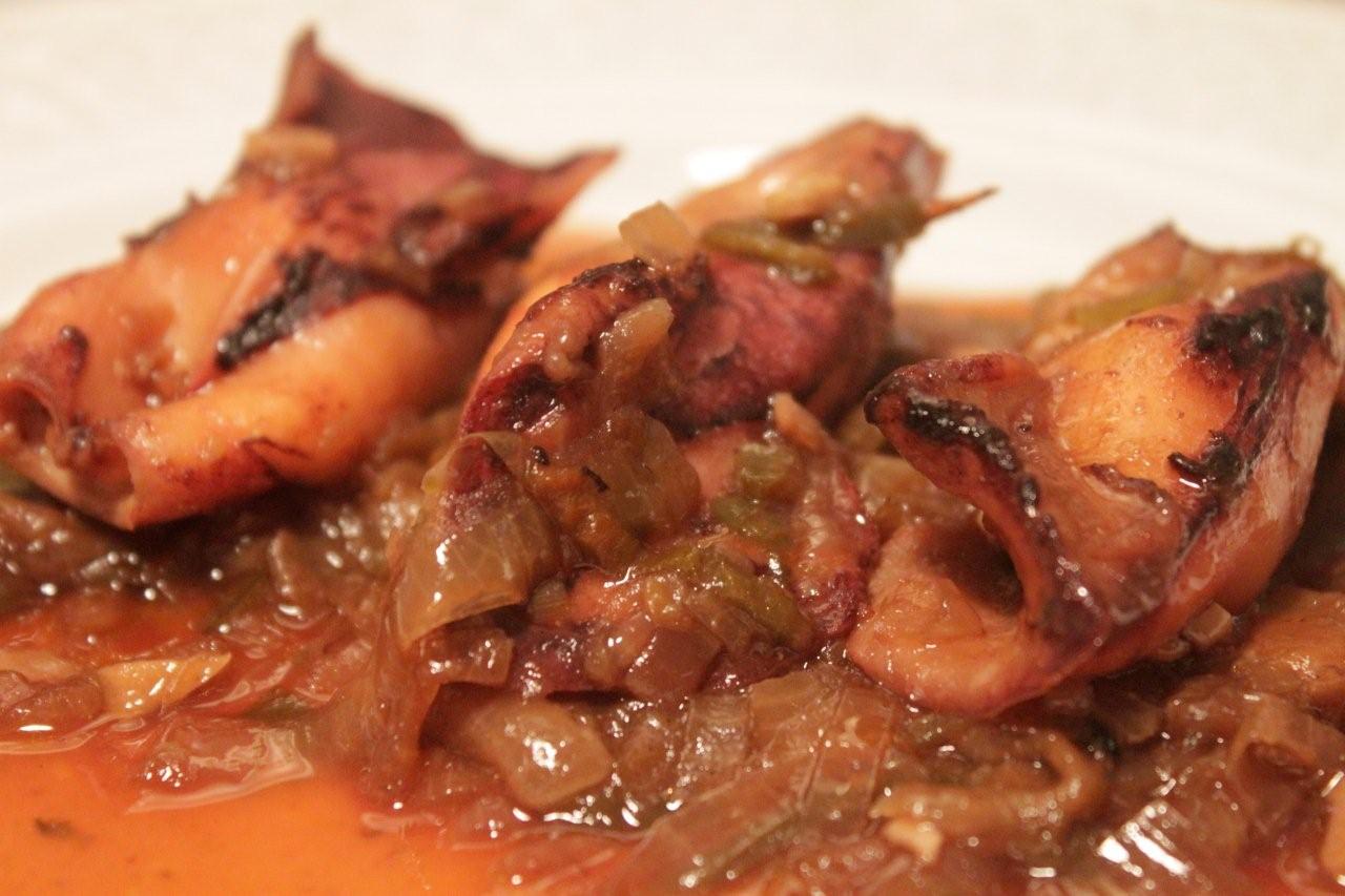 el mojojón verde: CHIPIRONES ENCEBOLLADOS
