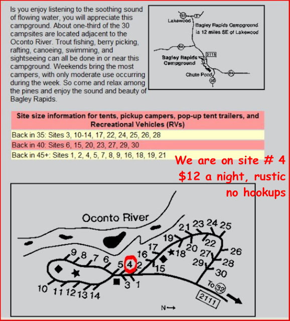 What A View!!! Camping Bagley Rapids Nicolet National Forest in