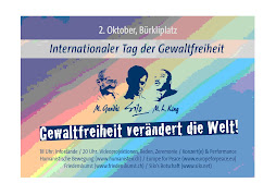 cartel  de celebracion del dia internacional de la no-violencia