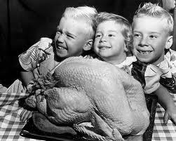 kids with turkey