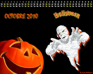 2010 Halloween october calendar wallpaper