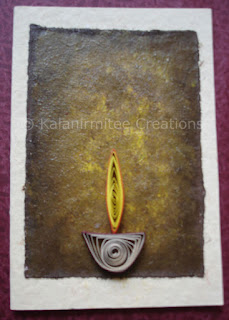kalanirmitee: quilling-quilled diyas-diwali cards