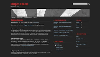 Stripes Theme Dark Elegant Blogger Template