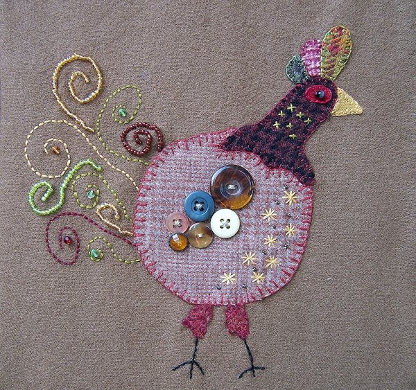 One Pink Goose: Textile Chickens And Angel Blessings