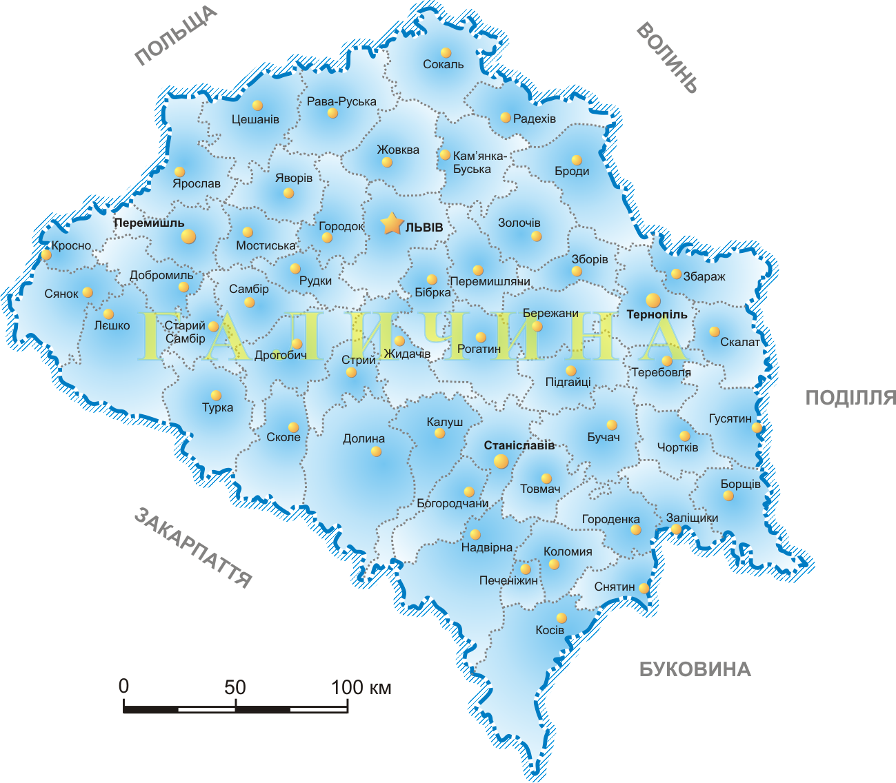 Nichlav: Карта Галичини