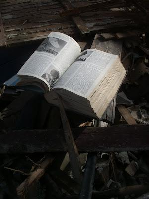 Books found during the demolition of the North Shore School of Rogers Park