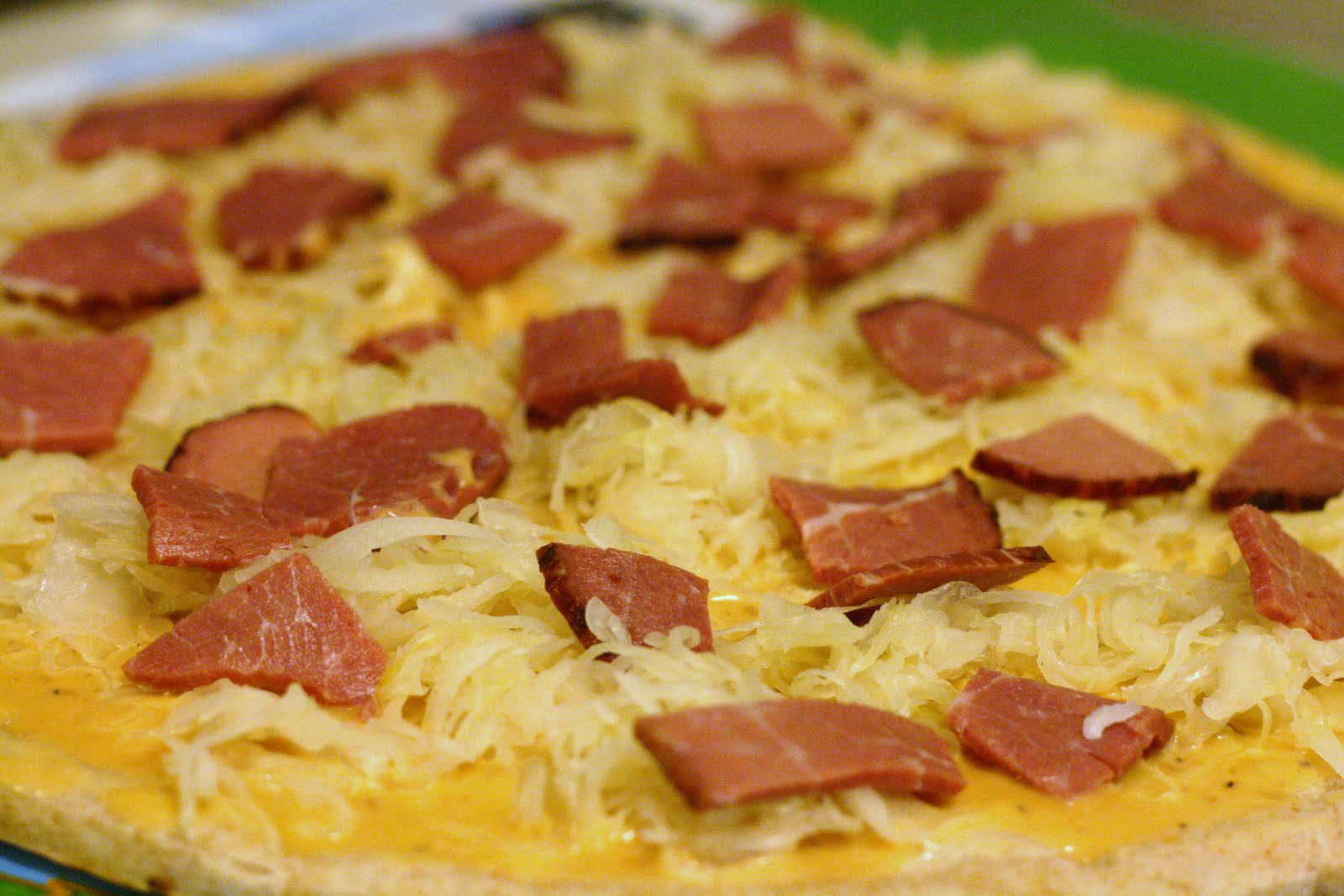 Laine's Recipe Box Reuben Pizza