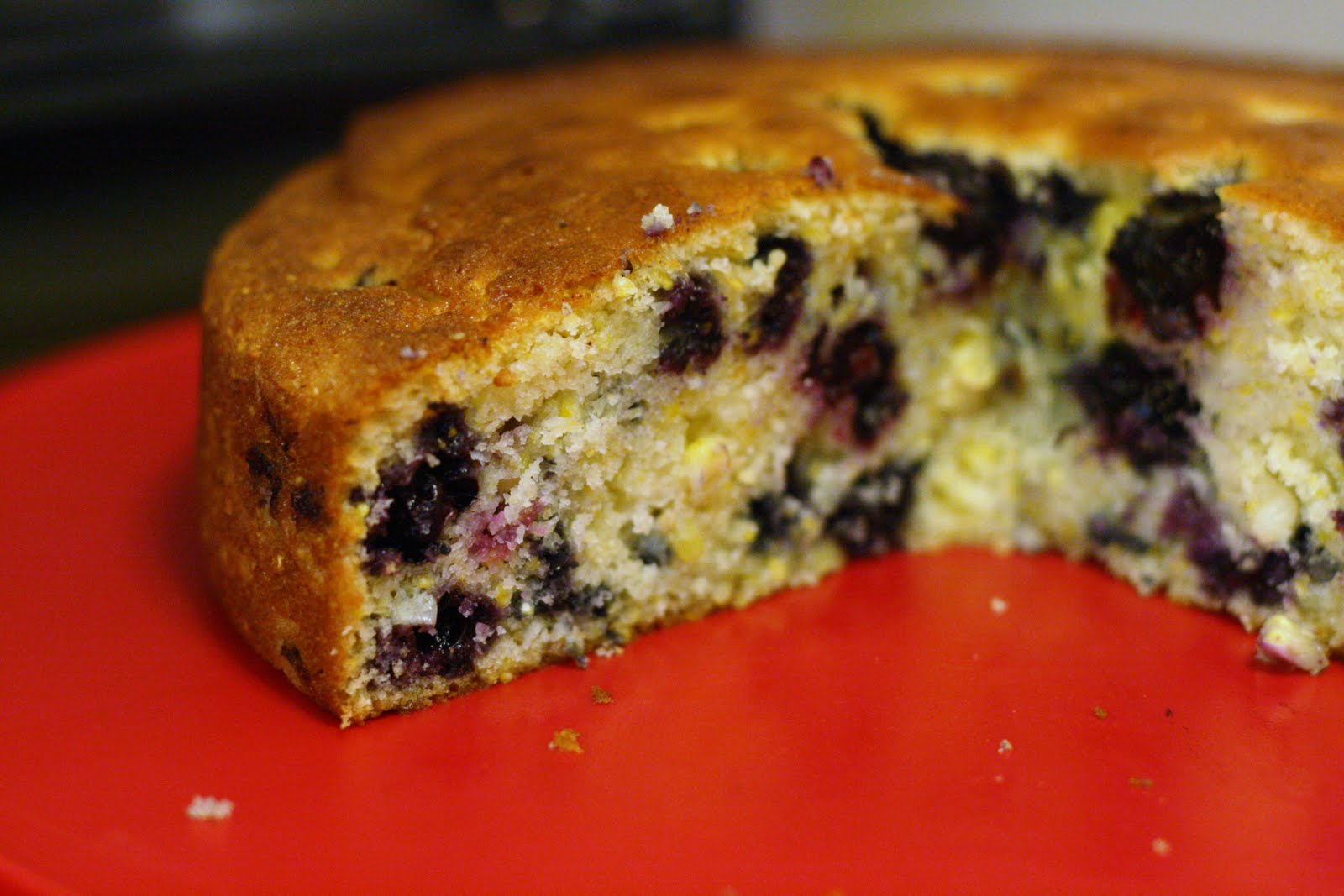 Laine's Recipe Box Cornmeal Cake with Fresh Corn and Berries