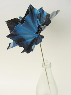 finished recycled paper flower