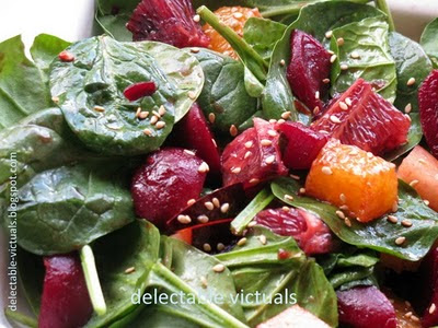 Blood Orange, Beets and Black Plum Salad