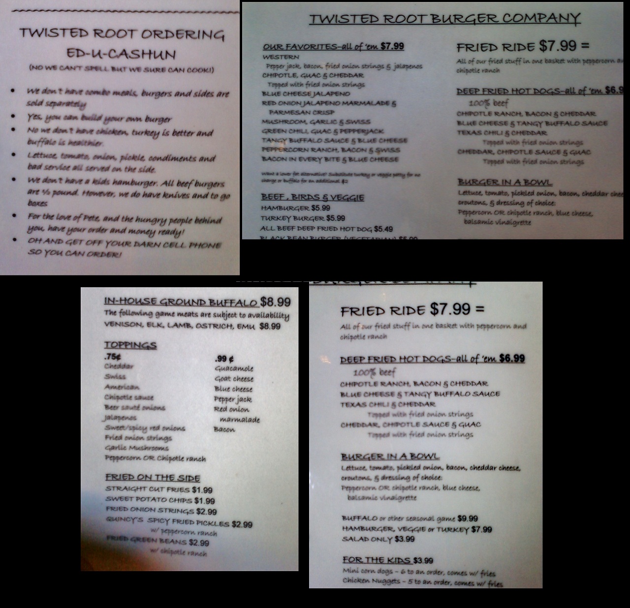 While You Are Dining Twisted Root Burger Company (Fairview)