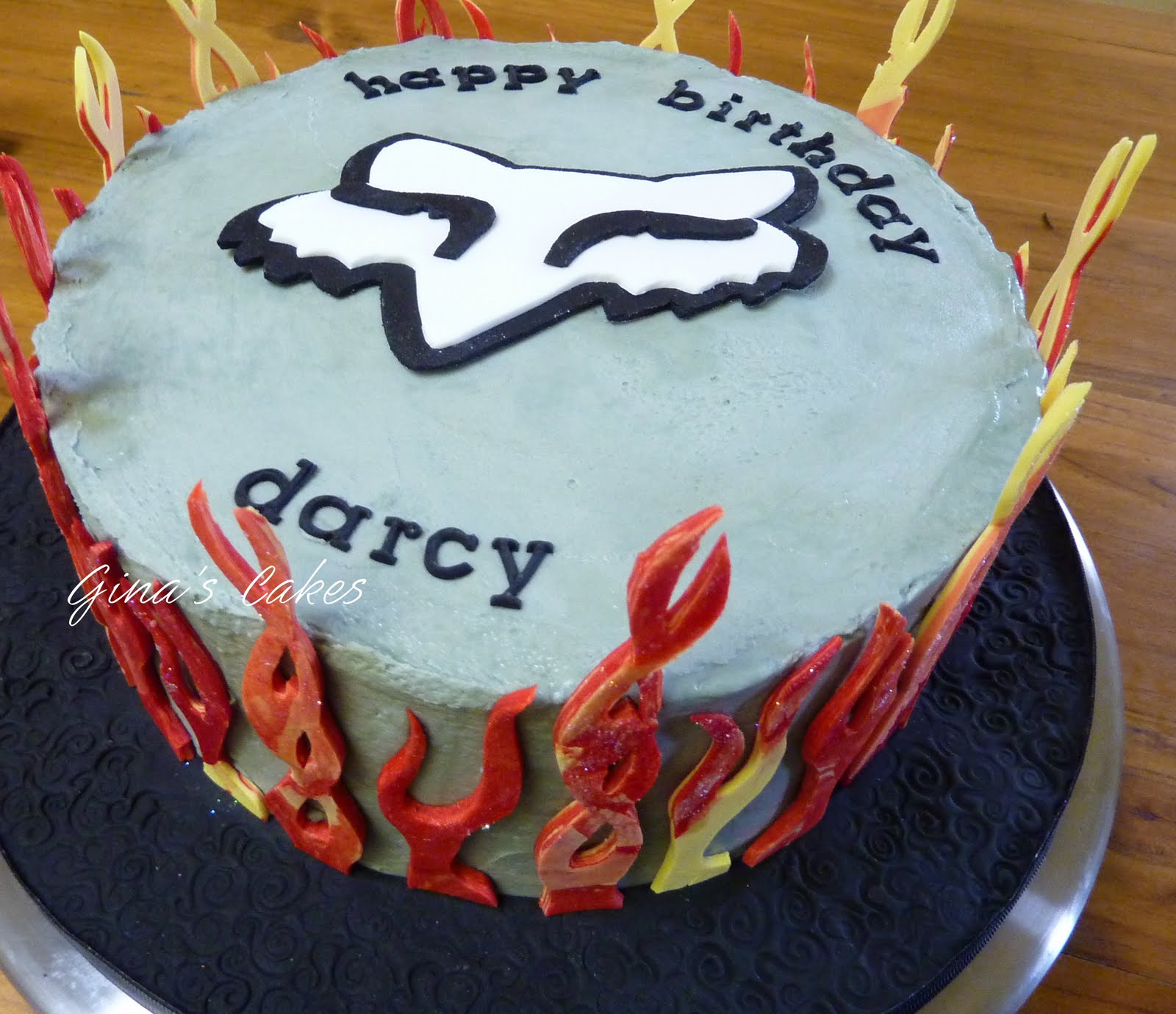 Top That! Fox Logo & Flames {birthday cake}