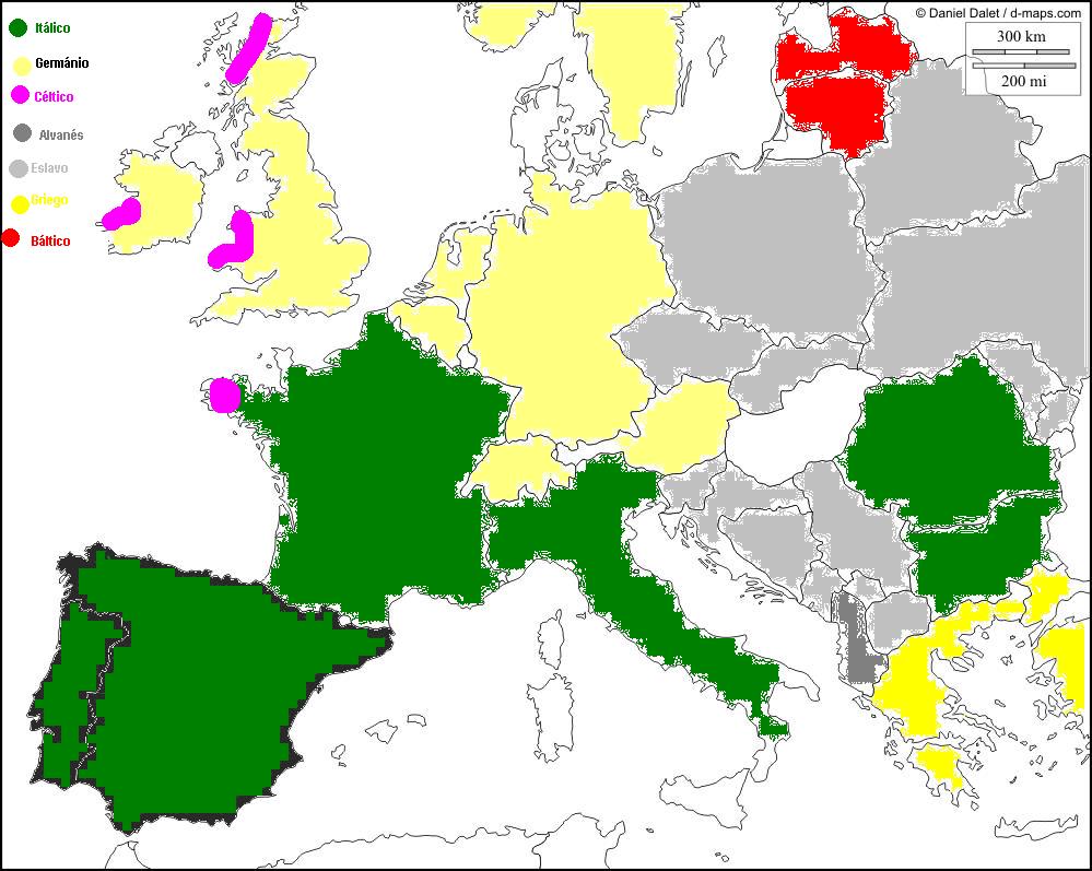 lingua latina MAPA DE LENGUAS INDOEUROPEAS