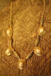 Ornate Gold and Pearl Necklace