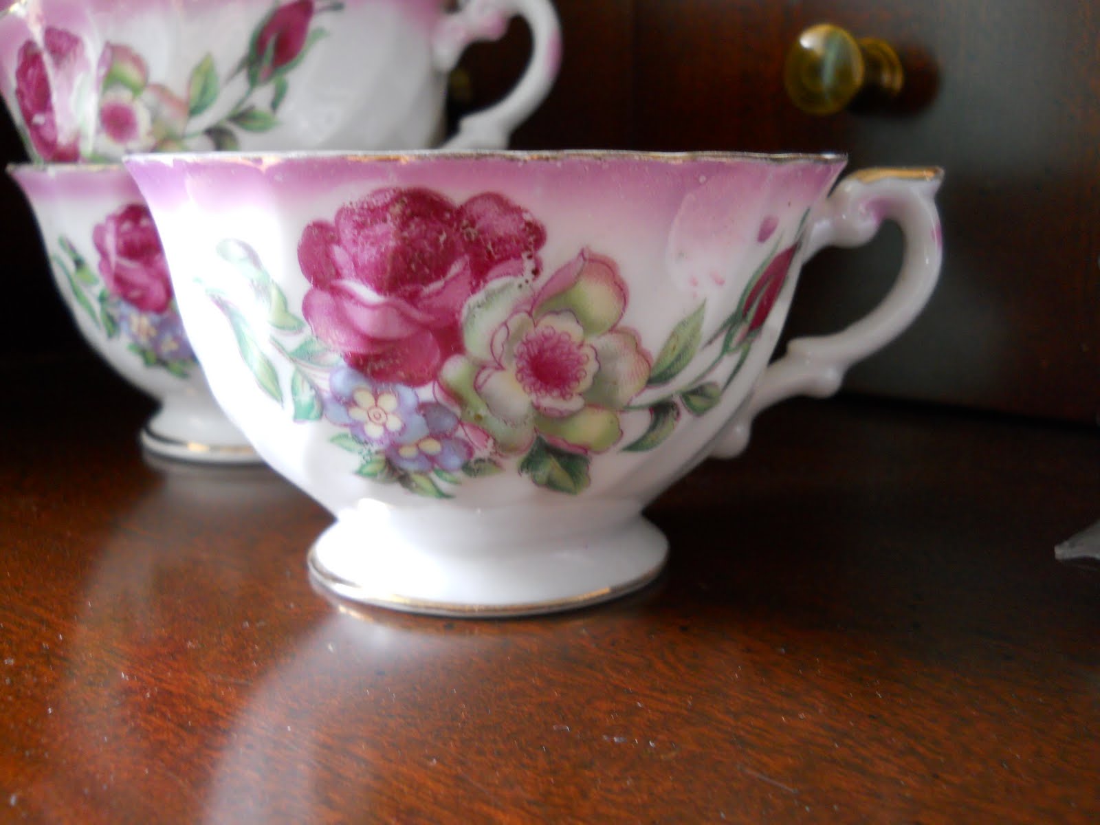 Country Treasures WILD ROSE TEACUPS for SALE
