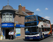 May 22nd photograph of a doubledecker bus in Coupar Angus, Scotland. (may nd photograph double decker bus scotland)