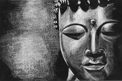 Drawing on Nature: Buddha on black