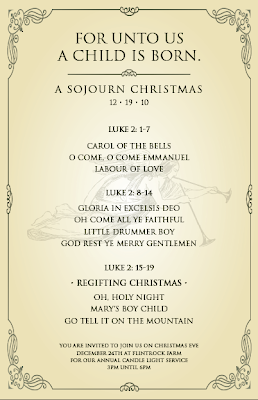 Sojourn Travelogue: FOR UNTO US A CHILD IS BORN