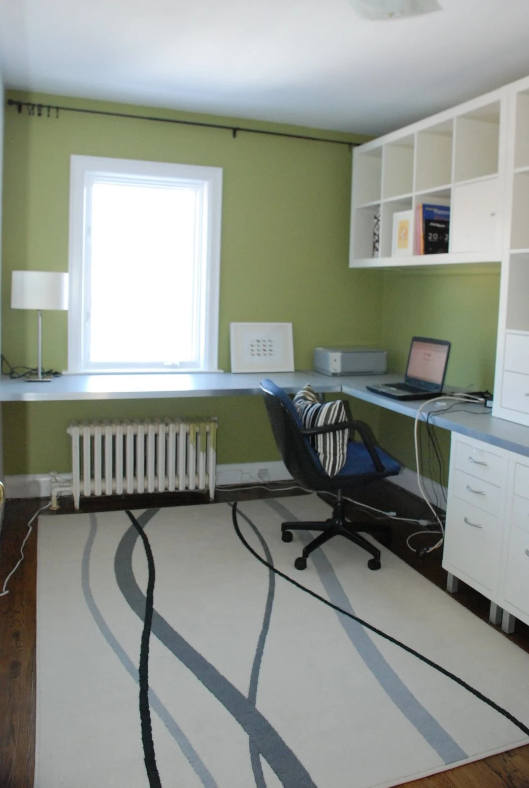 IKEA l shaped desk, ikea home office, office for two, ikea office hack, ikea expedit on walls
