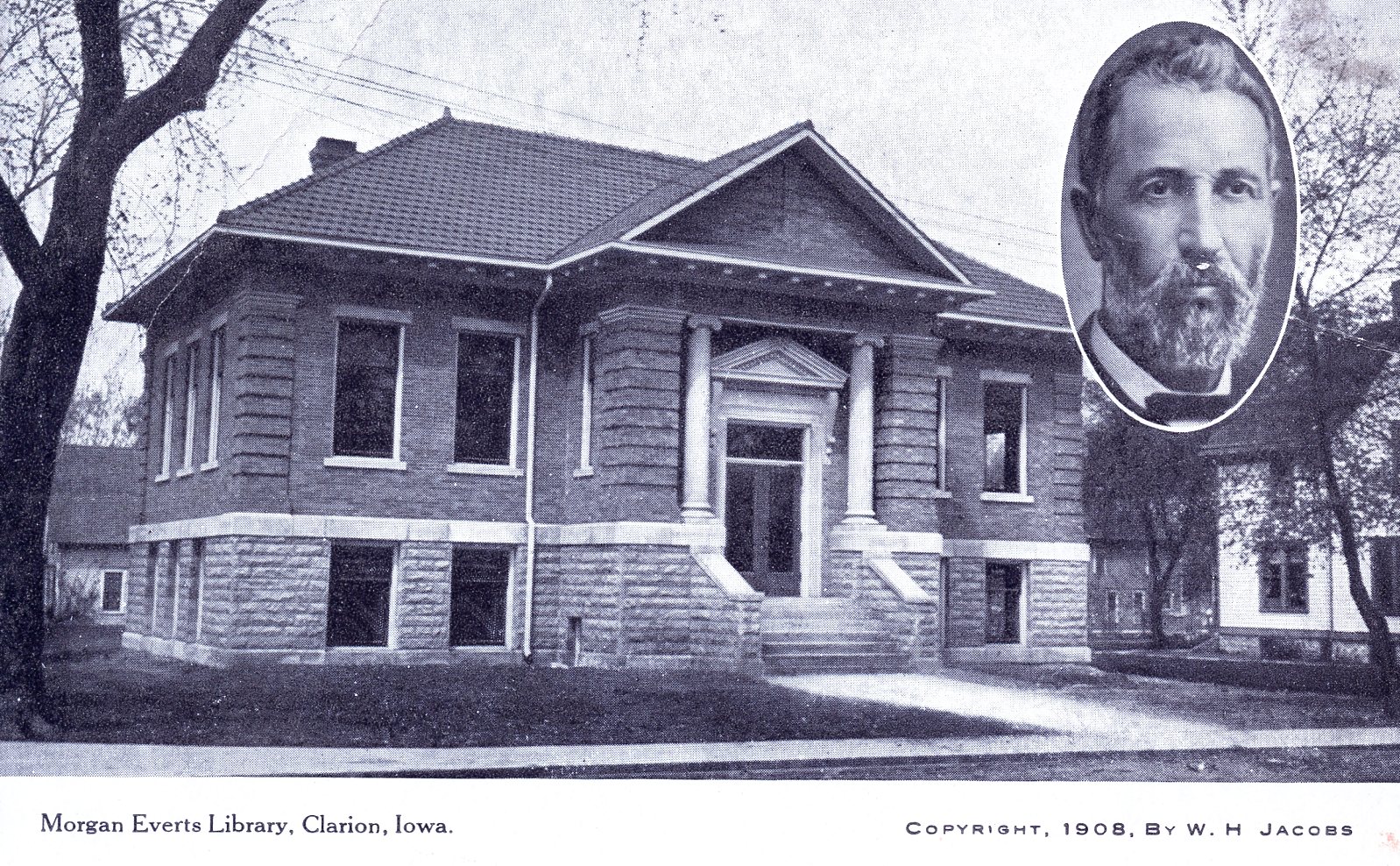 Library Postcards 1908 Everts Library, Clarion, Iowa