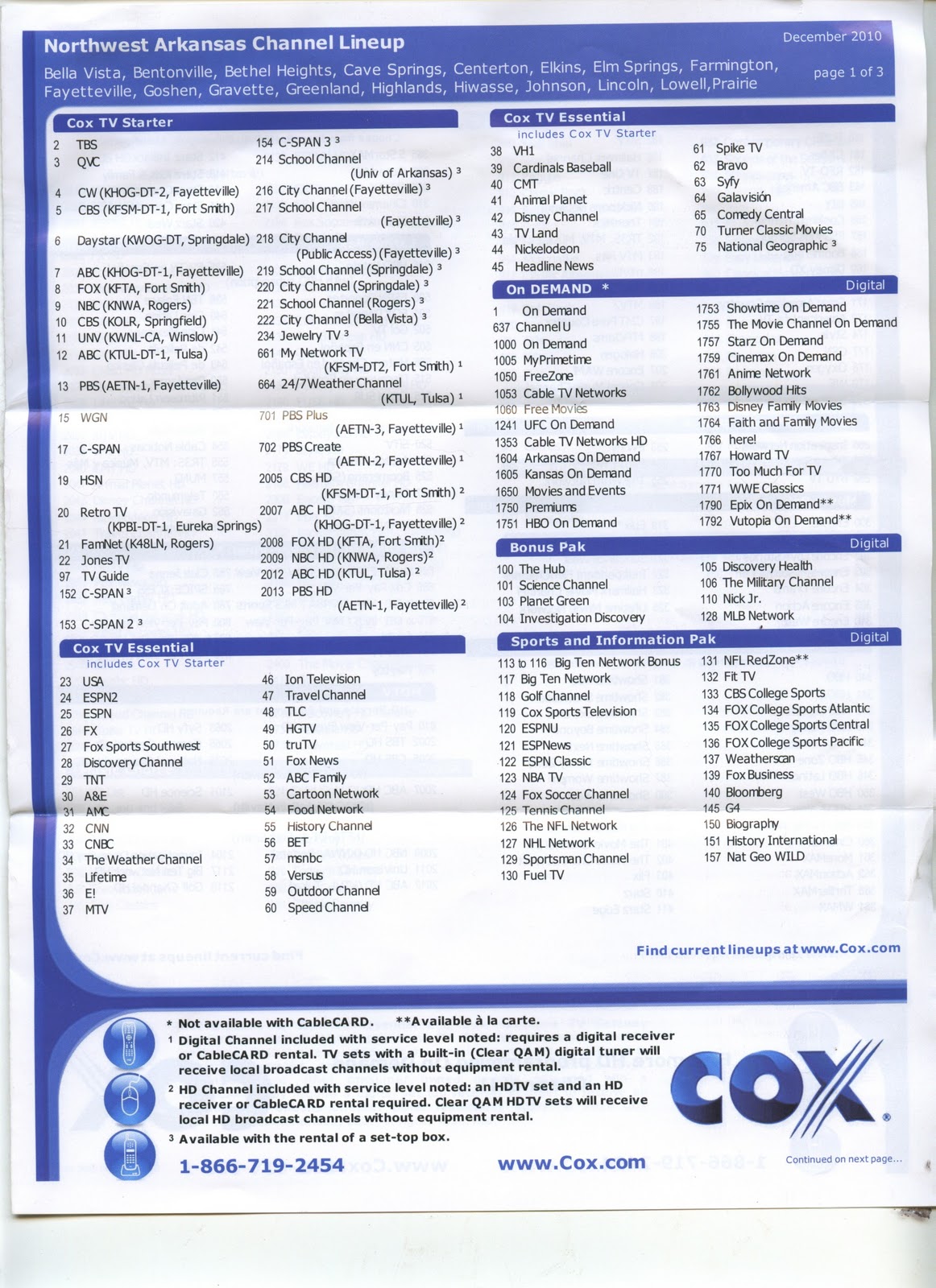cox tv guide rhode island Channel lineup cox communications.