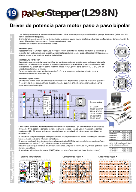 PaperSepperBipolar(L298N): An homemade driver for bipolar stepper motor with L298N