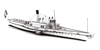 Dampfschiff Rigi Steamboat Papercraft