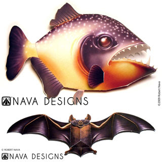 Piranha Vampire Bat Papercraft