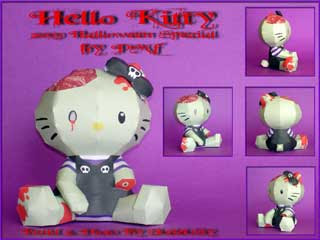 Hello Kitty Zombie Papercraft