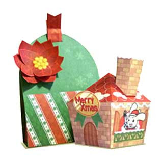 Christmas Gift Bag Box Papercraft