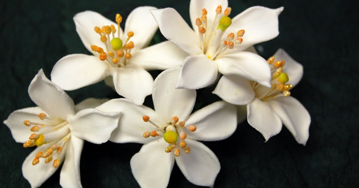 Artificial Orange Blossoms wedding bridal hair flowers Handmade PaPer