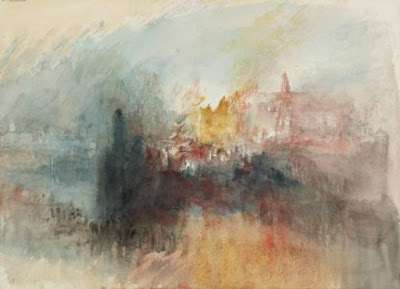 Turner 1775-1851 The Burning of the Houses of Parliament, from the River 1834