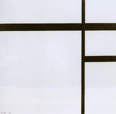 Mondrian. Composition II with Black Lines. Compositie nr.2 met swarte lijnen 1930