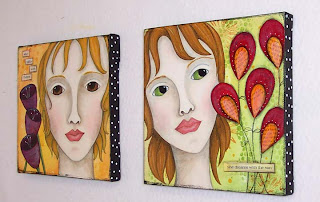 acrylic painting canvas art original girl female