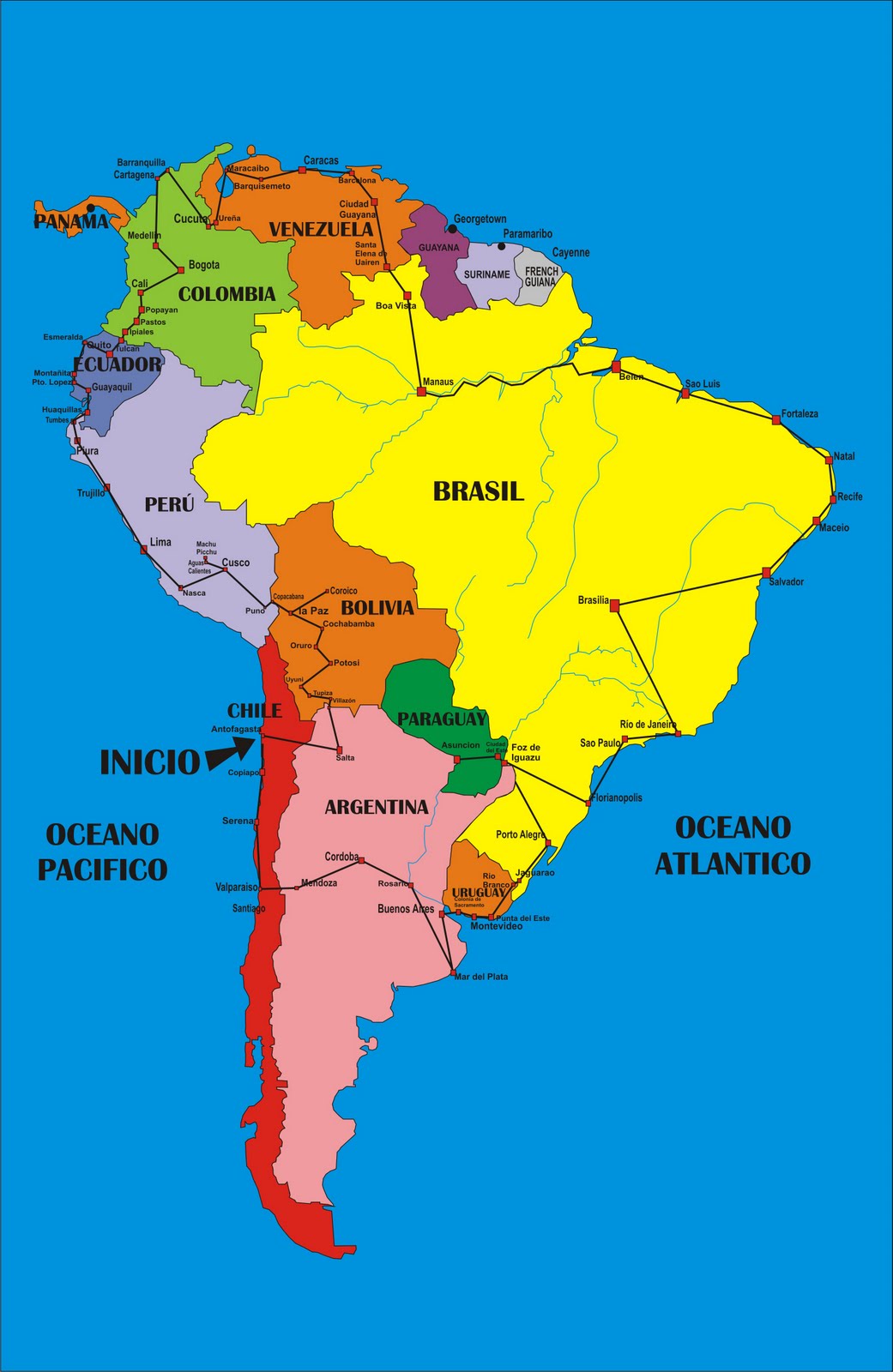 Mapa De America Del Sur Sudamerica Mapa Da America Do Sul Map Of Images