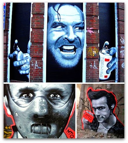 Celebrity Graffiti aus Berlin Kreuzberg und der doppelte Apfel