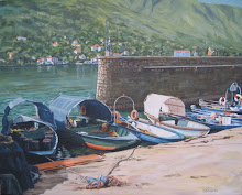 Fishing Boats, 16"x 20" Acrylic on canvas