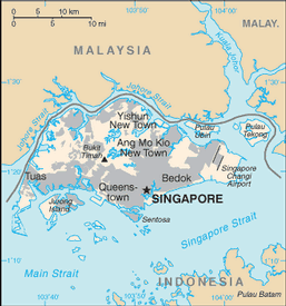 CIA map of Singapore region