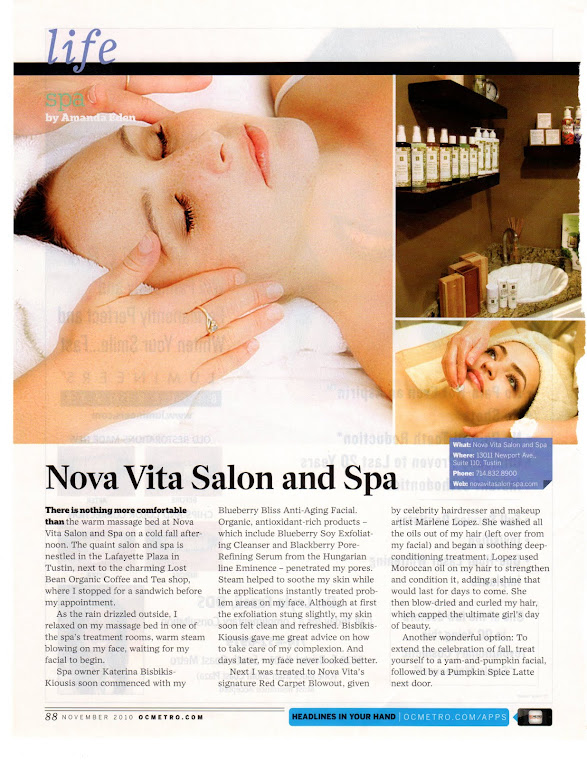 Nova Vita Salon & Spa FEATURED in OC Metro's HOT 25 Issue!